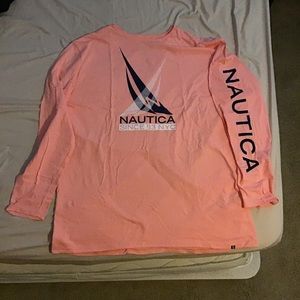 Pink salmon long sleeve nautica shirt XXL